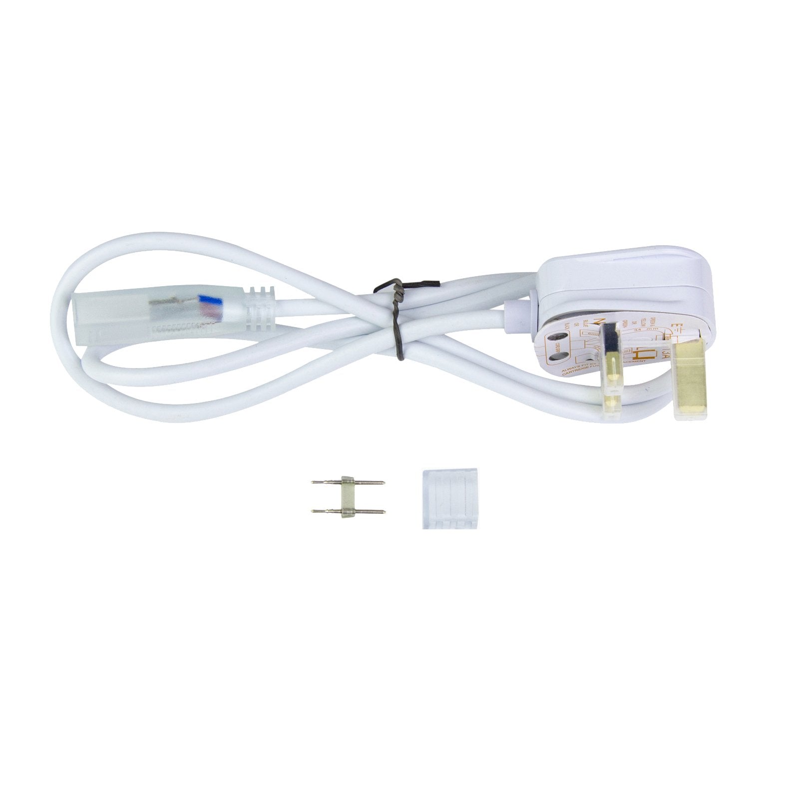 G.W.S. LED Strip Connectors Standard UK Plug Set For AC LED Strip Lights