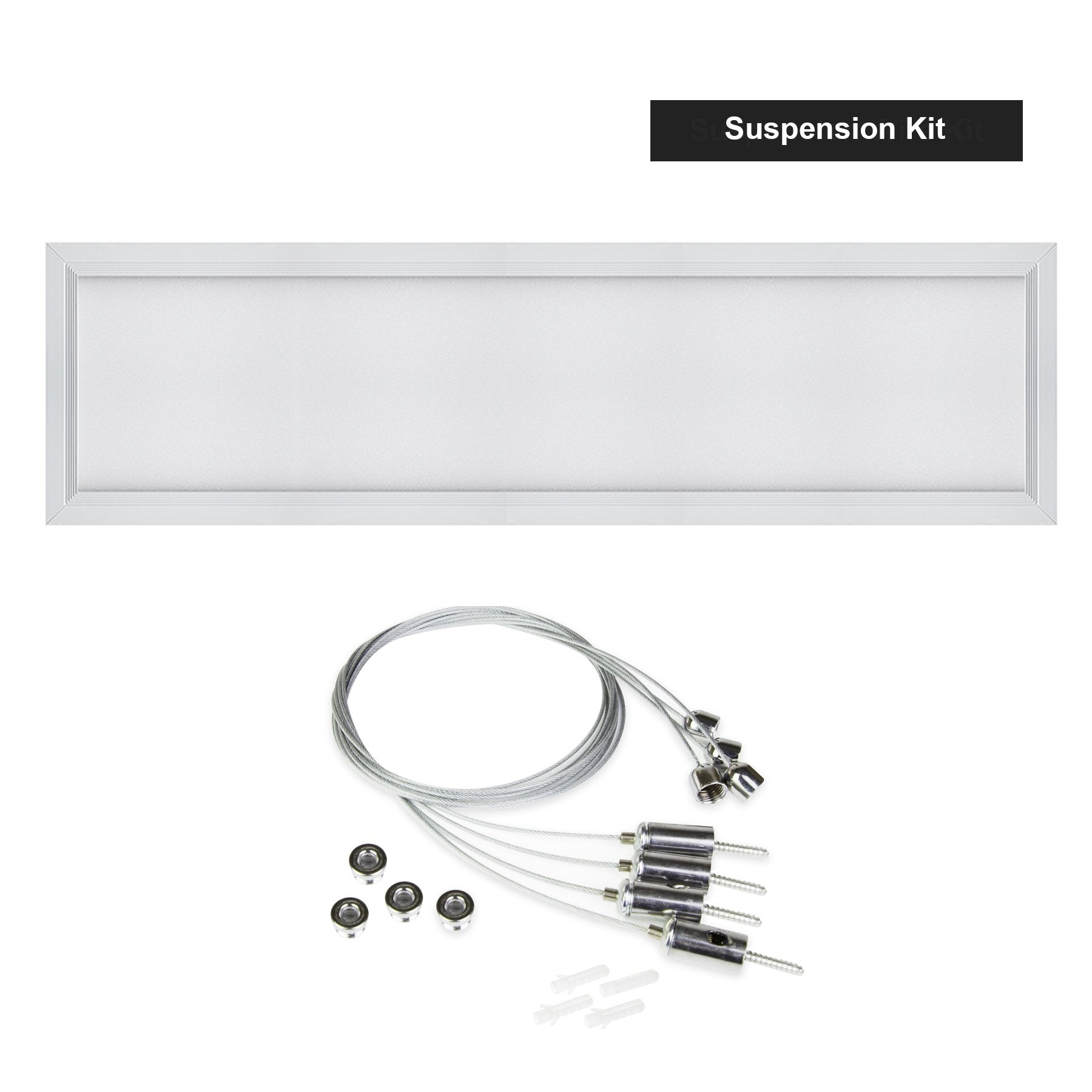 G.W.S LED Wholesale 1195x295mm LED Panel Lights Suspended (With Wire Kit) / Neutral White (4000K) / No 1195x295mm 42W White Frame LED Panel Light