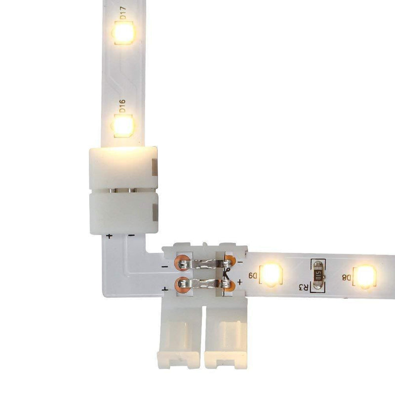 2 Pin Solderless Corner L Shape Connector For LED Single Colour Strip