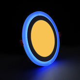 G.W.S LED Wholesale 3W+3W / Warm White+Blue / No Recessed Round Blue Edge Lit LED Panel Light