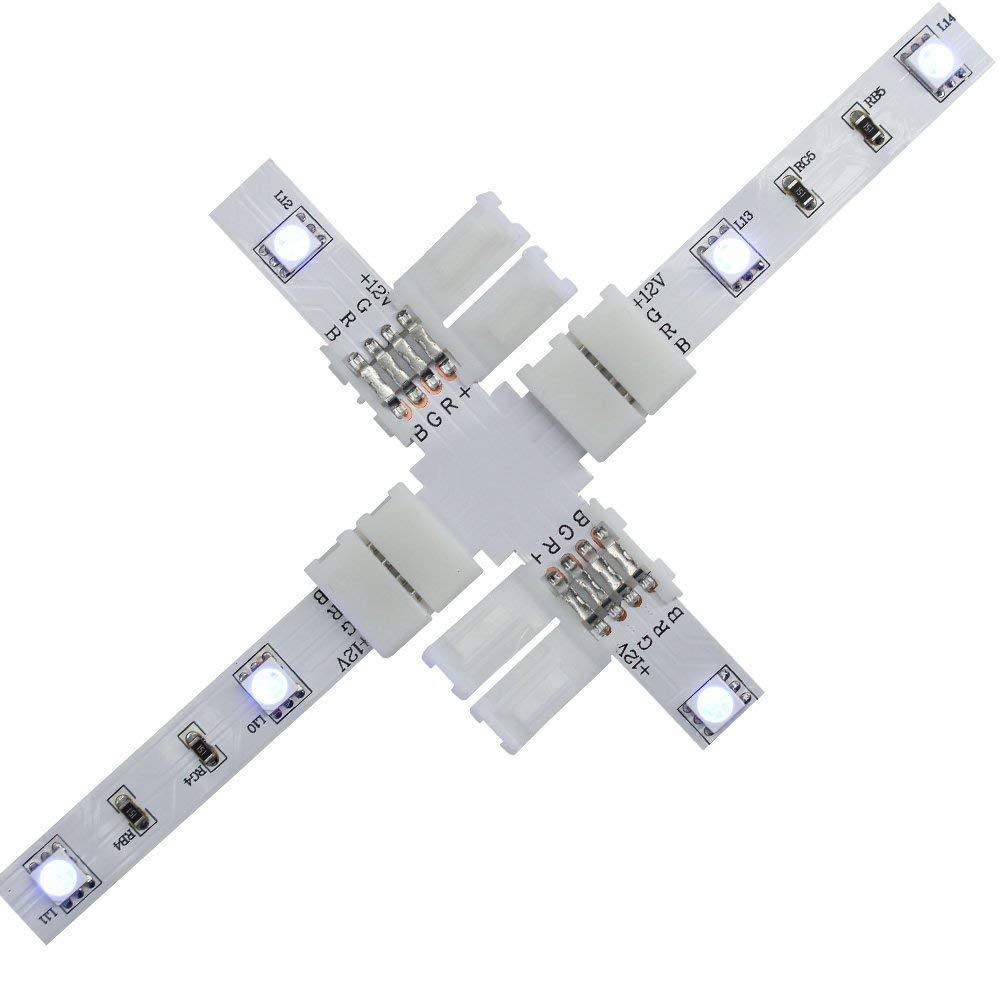 G.W.S LED Wholesale 4 Pin LED RGB Strip Light X Shape Connector
