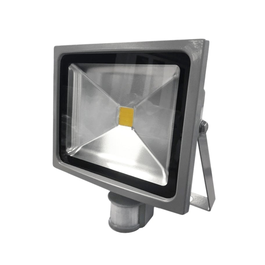 G.W.S LED Wholesale Classic LED Floodlight 30W / Warm White (3500K) / 1 Classic Grey Casing LED Flood Light With PIR Motion Sensor