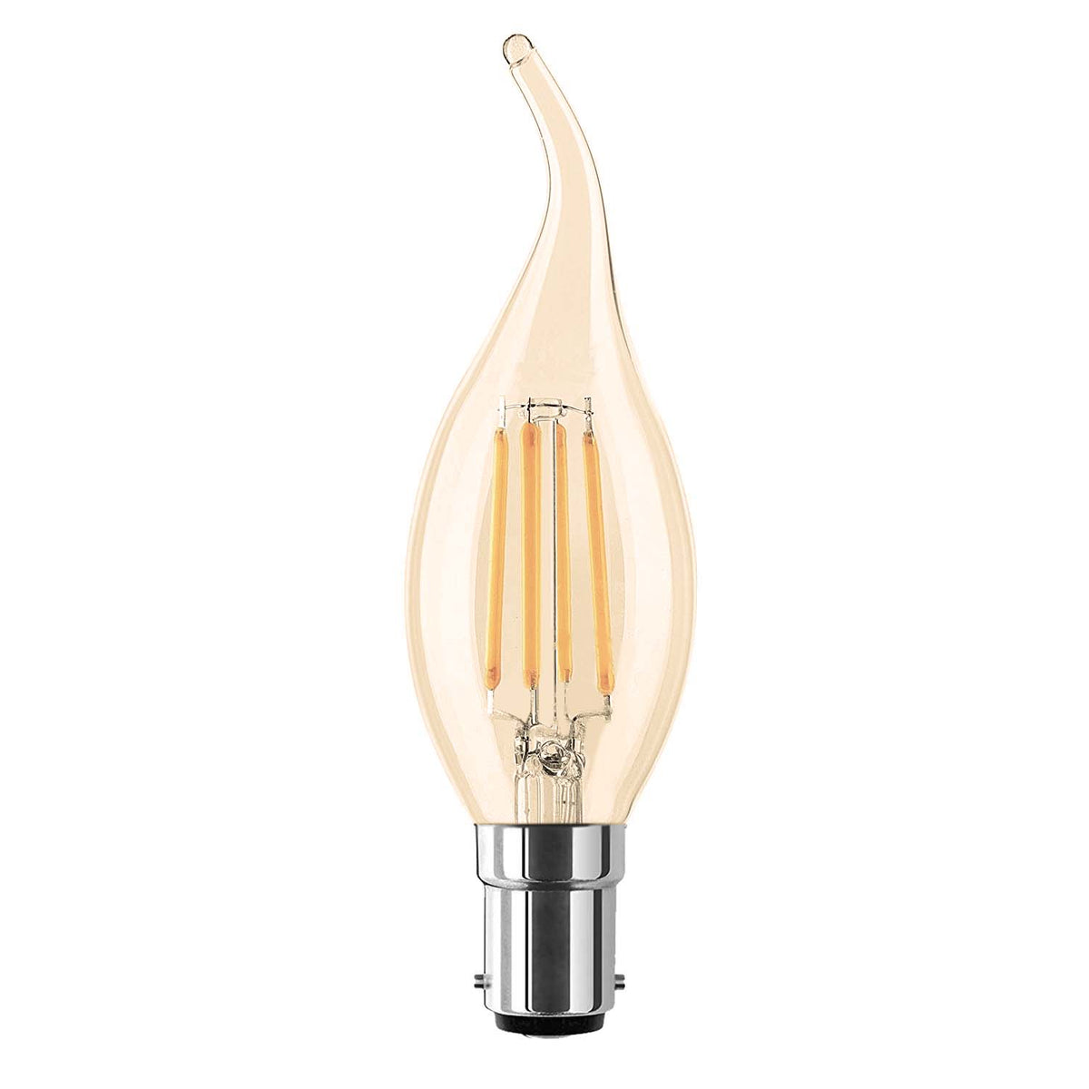 G.W.S LED Wholesale Filament LED Bulbs Candle (Amber) / B15 / Warm White (2700K) C35 Vintage Style Dimmable B15 4W LED Filament Flame Tip Candle Light Bulb
