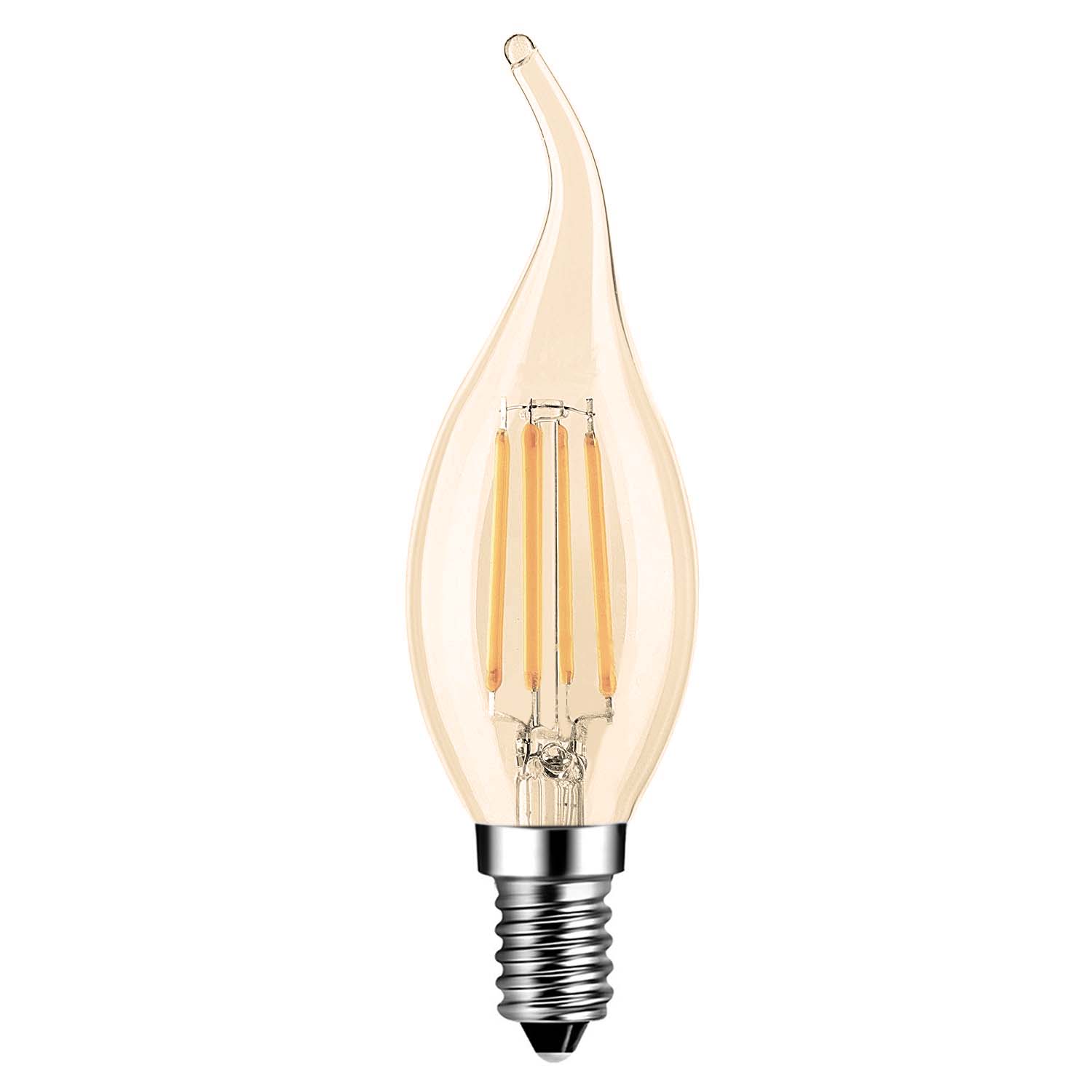 Bioluz LED Red Candelabra Bulbs 4W 25 Watt C37 E12 Base 120° Beam Angle UL Listed Candle Bulb Holiday Decorations 6-Pack