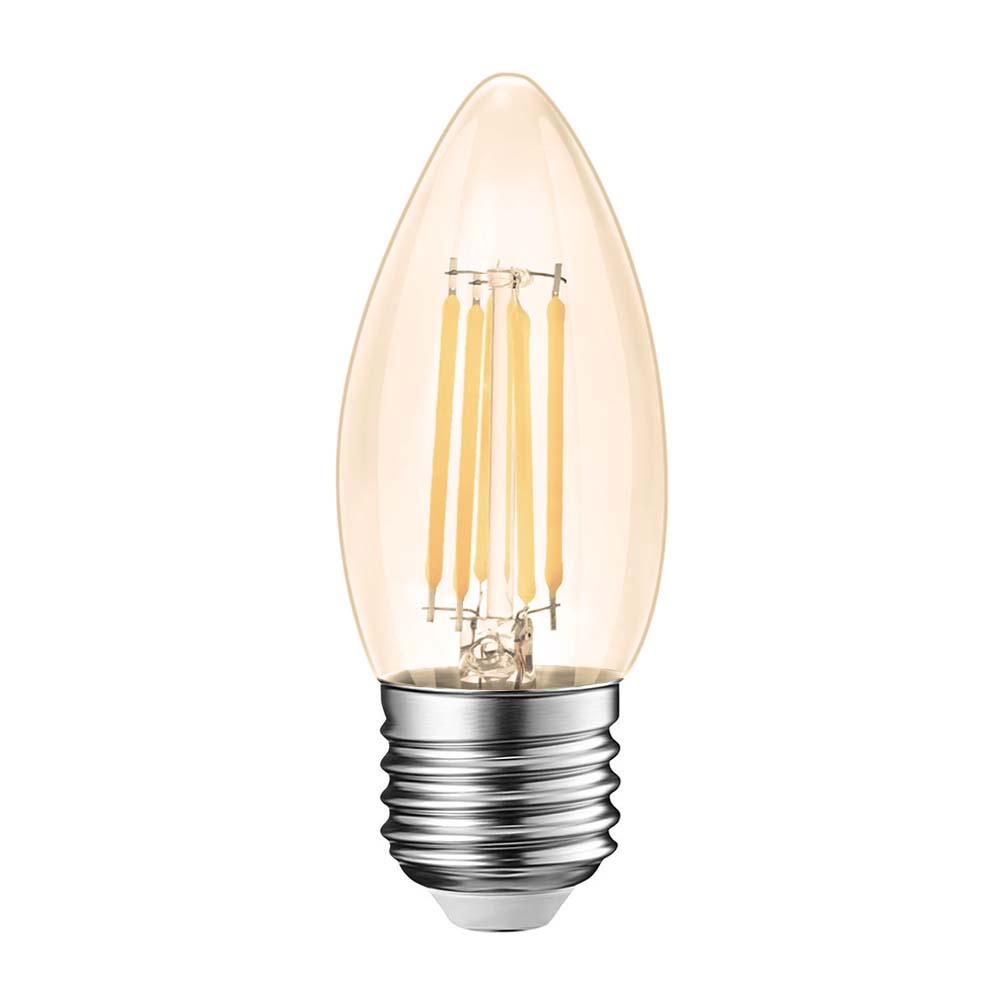 G.W.S LED Wholesale Filament LED Bulbs Candle (Amber) / E27 / Warm White (2700K) C35 Vintage Style Dimmable E27 6W LED Filament Candle Light Bulb