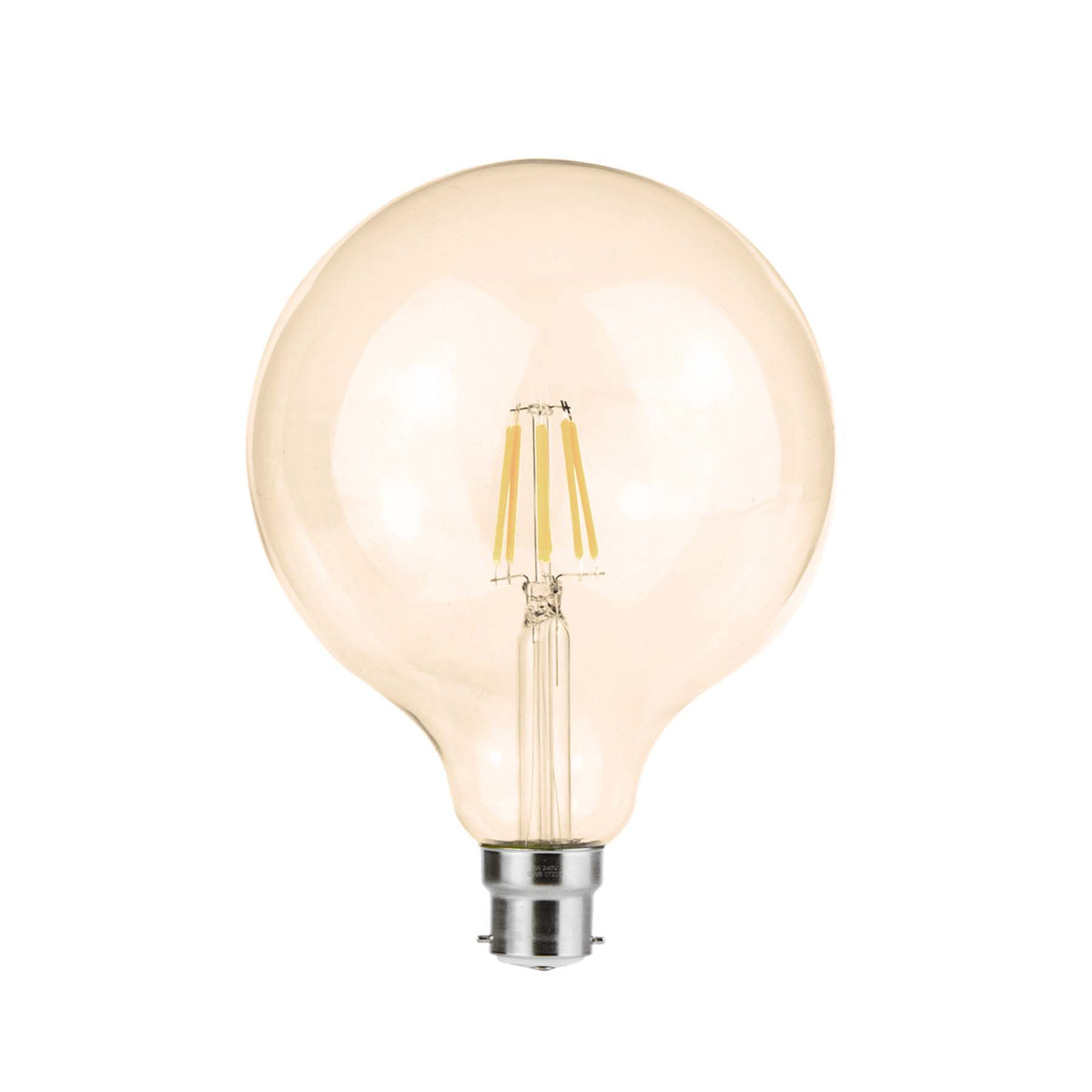 G.W.S LED Wholesale Filament LED Bulbs Globe (Amber) / B22 / Warm White (2700K) G125 Vintage Style Dimmable B22 8W LED Filament Globe Light Bulb