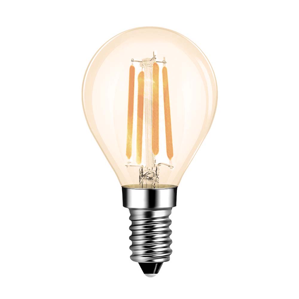 G.W.S LED Wholesale Filament LED Bulbs Globe (Amber) / E14 / Warm White (2700K) G45 Vintage Style Dimmable E14 4W LED Filament Globe Light Bulb