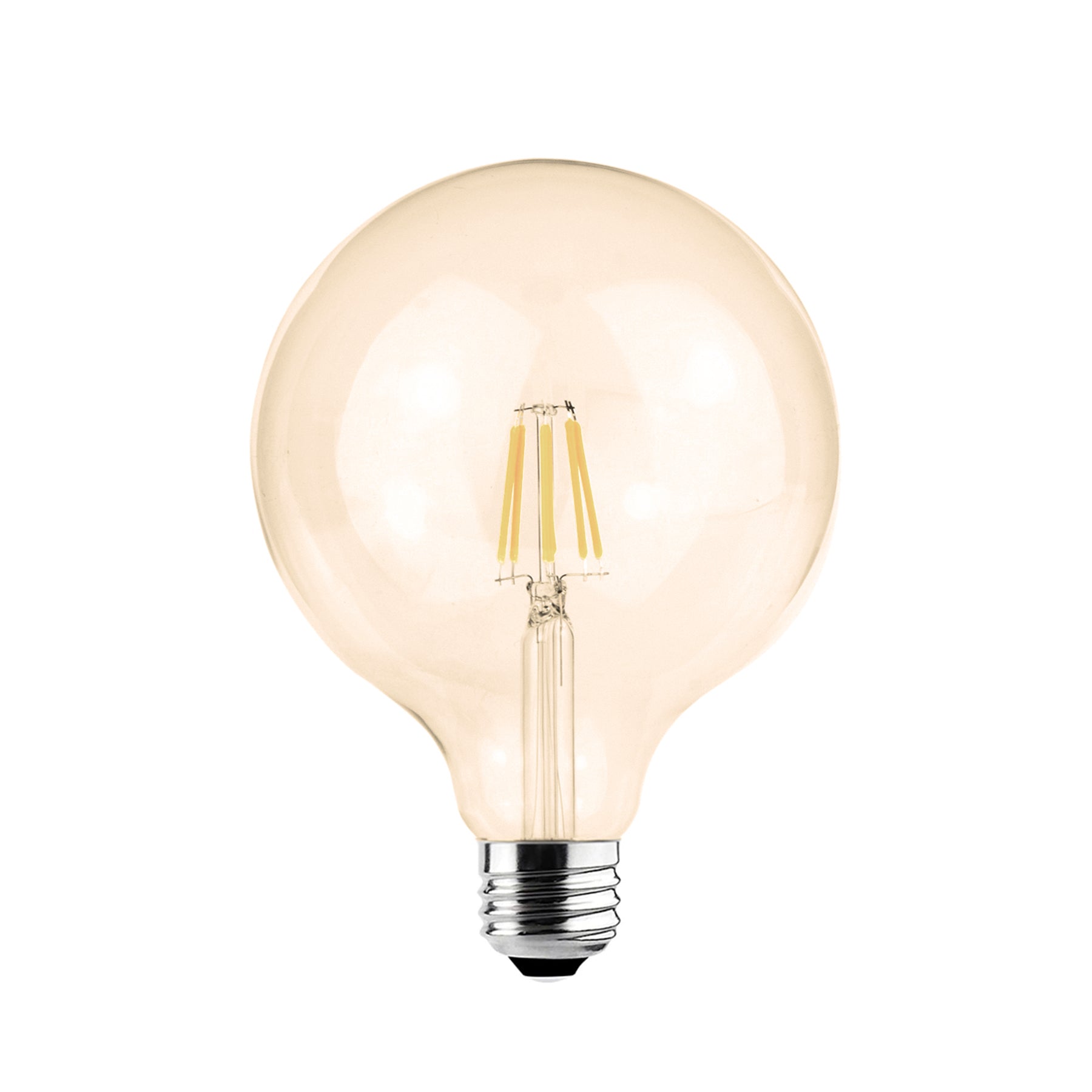 G.W.S LED Wholesale Filament LED Bulbs Globe (Amber) / E27 / Warm White (2700K) G125 Vintage Style Dimmable E27 8W LED Filament Globe Light Bulb