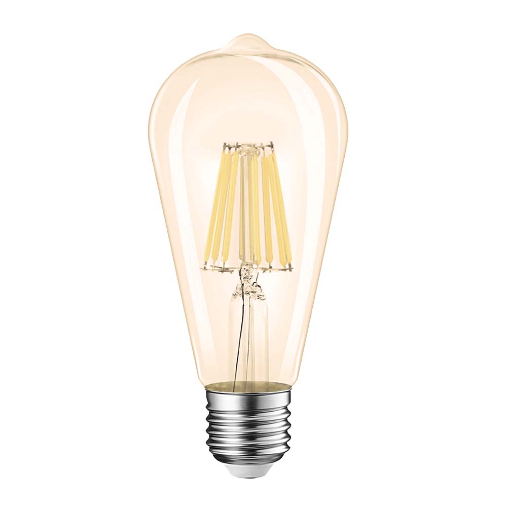 G.W.S LED Wholesale Filament LED Bulbs Pear (Amber) / E27 / Warm White (2700K) ST64 Vintage Style Dimmable E27 8W LED Filament Pear Light Bulb