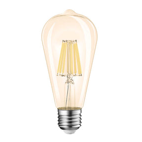 G.W.S LED Wholesale Filament LED Bulbs Pear (Amber) / E27 / Warm White (2700K) ST64 Vintage Style Dimmable E27 8W LED Filament Pear Light Bulb