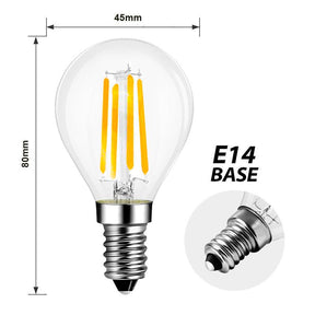 G.W.S LED Wholesale Filament LED Bulbs Vintage Style Dimmable E14 4W LED Filament Globe Light Bulb