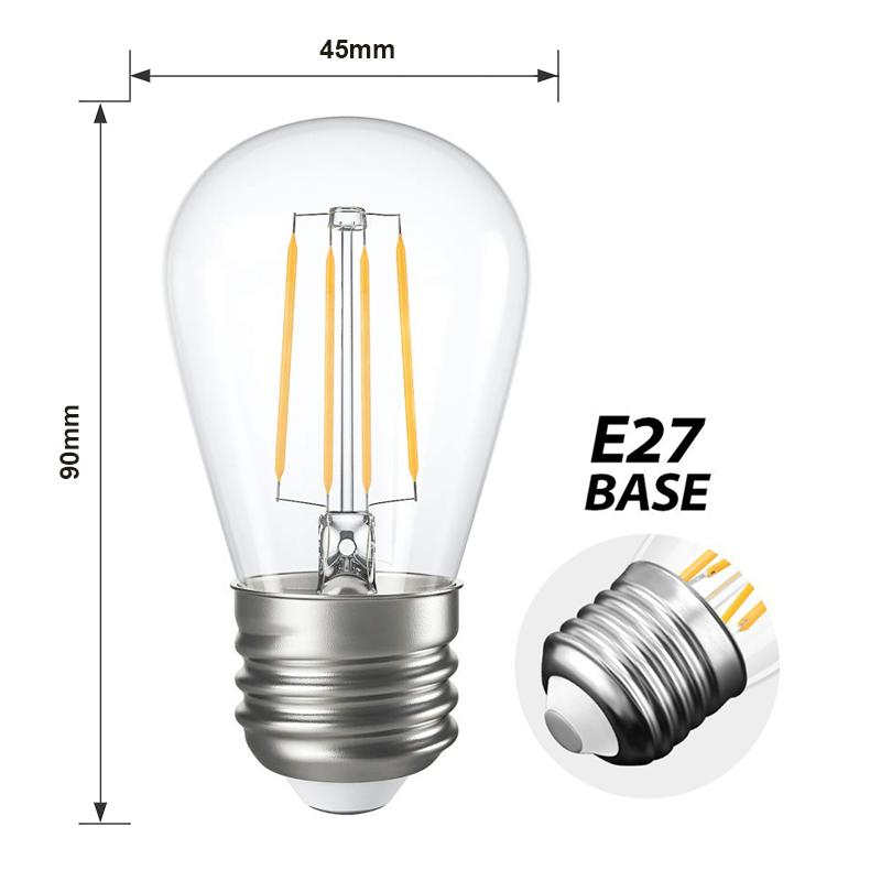 G.W.S LED Wholesale Filament LED Bulbs Vintage Style Dimmable E27 4W LED Filament Pear Light Bulb