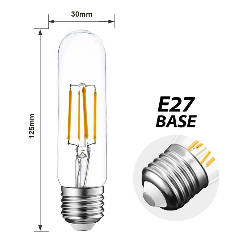 G.W.S LED Wholesale Filament LED Bulbs Vintage Style Dimmable E27 4W LED Filament Tubular Light Bulb (T30)