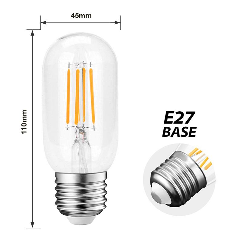 G.W.S LED Wholesale Filament LED Bulbs Vintage Style Dimmable E27 4W LED Filament Tubular Light Bulb (T45)
