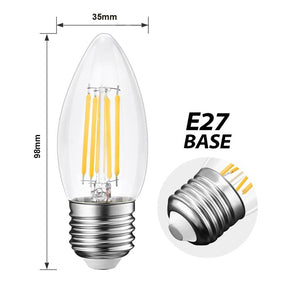 G.W.S LED Wholesale Filament LED Bulbs Vintage Style Dimmable E27 6W LED Filament Candle Light Bulb