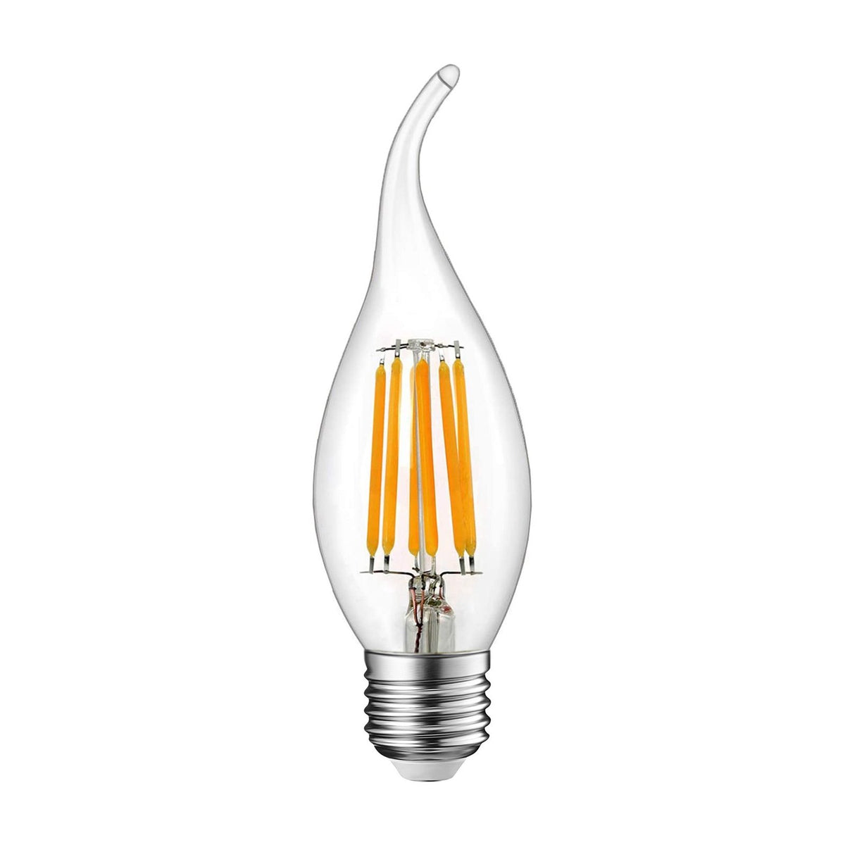 G.W.S LED Wholesale Filament LED Bulbs Vintage Style Dimmable E27 6W LED Filament Flame Tip Candle Light Bulb