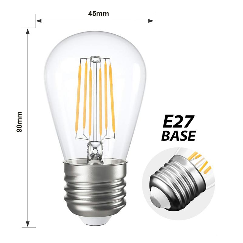 G.W.S LED Wholesale Filament LED Bulbs Vintage Style Dimmable E27 6W LED Filament Pear Light Bulb