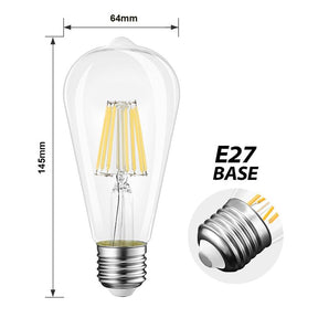 G.W.S LED Wholesale Filament LED Bulbs Vintage Style Dimmable E27 8W LED Filament Pear Light Bulb