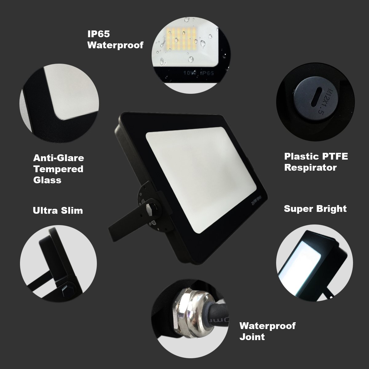 G.W.S LED Wholesale Infinity LED Floodlight Infinity Black Casing LED Colour Changing RGB Flood Light