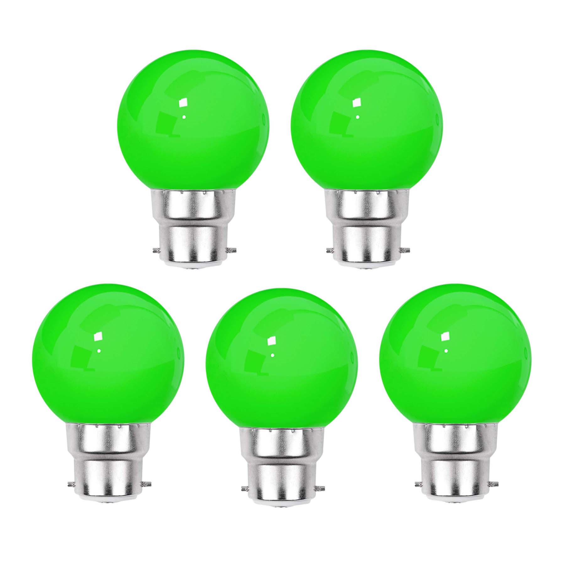 G.W.S LED Wholesale LED Bulbs B22 / Green / 5 3W B22 Bayonet LED Coloured Light Bulb Green