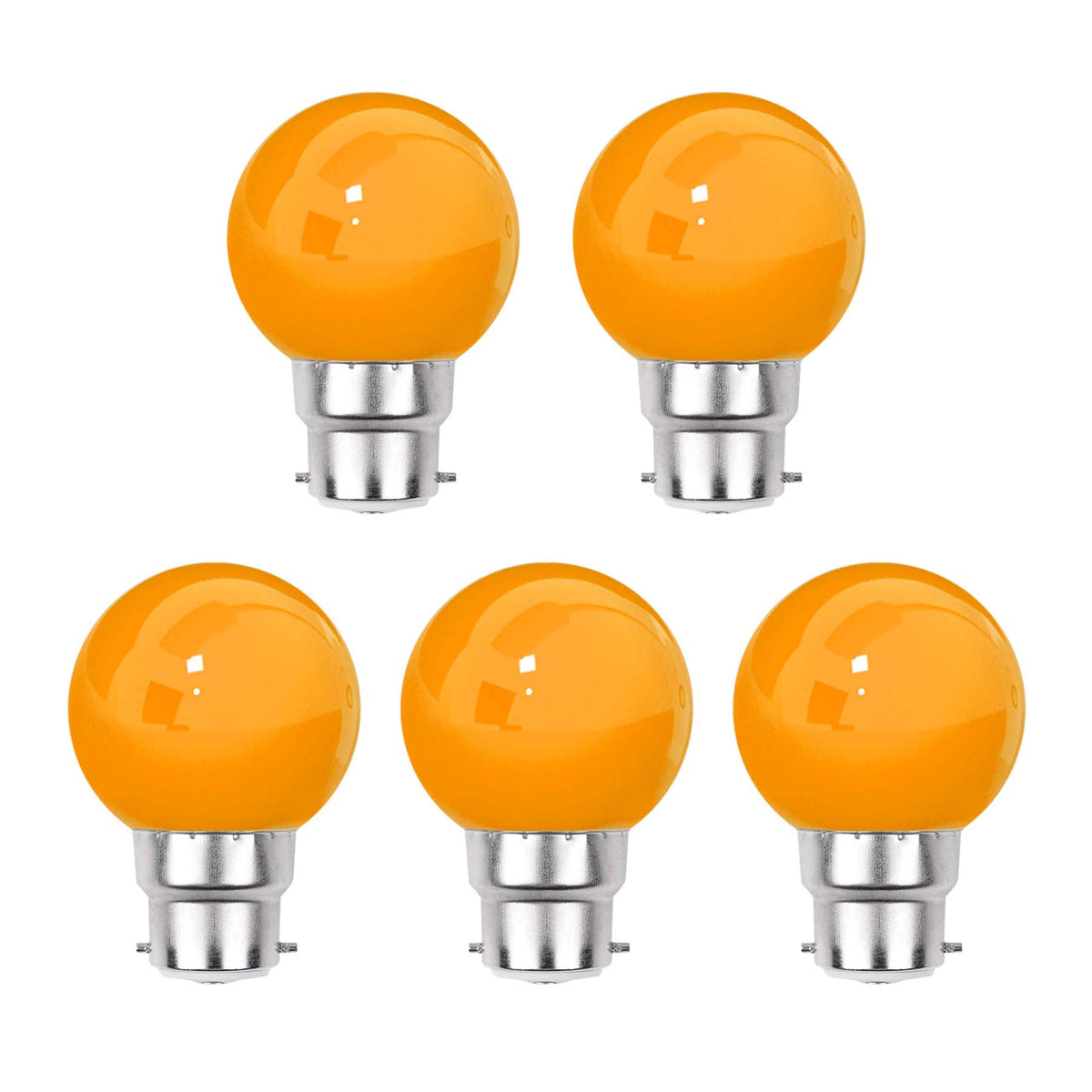 G.W.S LED Wholesale LED Bulbs B22 / Orange / 5 3W B22 Bayonet LED Coloured Light Bulb Orange