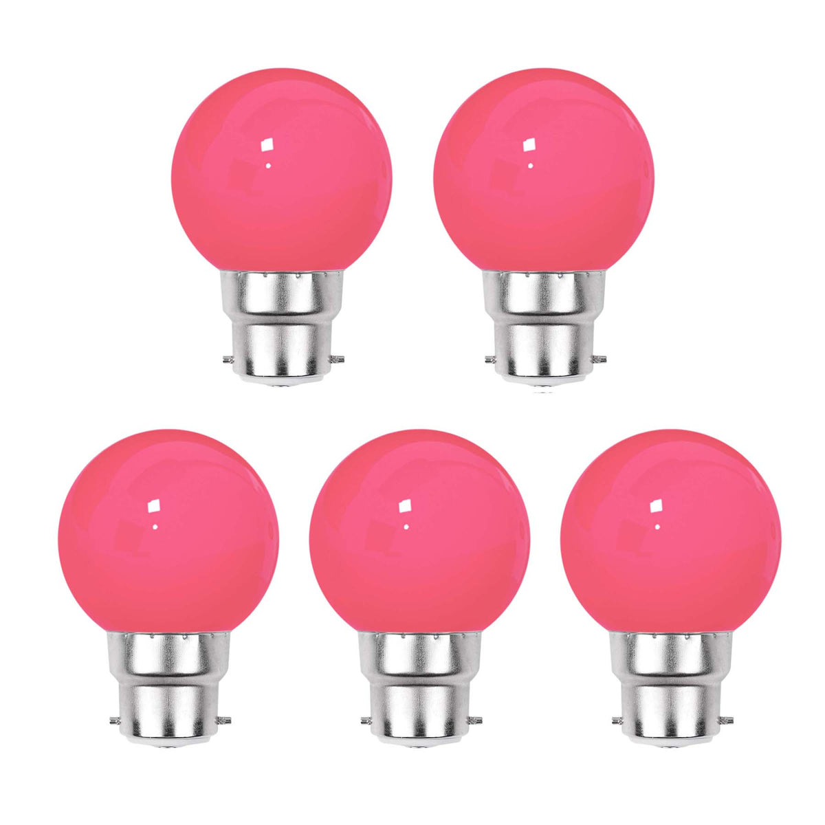 G.W.S LED Wholesale LED Bulbs B22 / Pink / 5 3W B22 Bayonet LED Coloured Light Bulb Pink