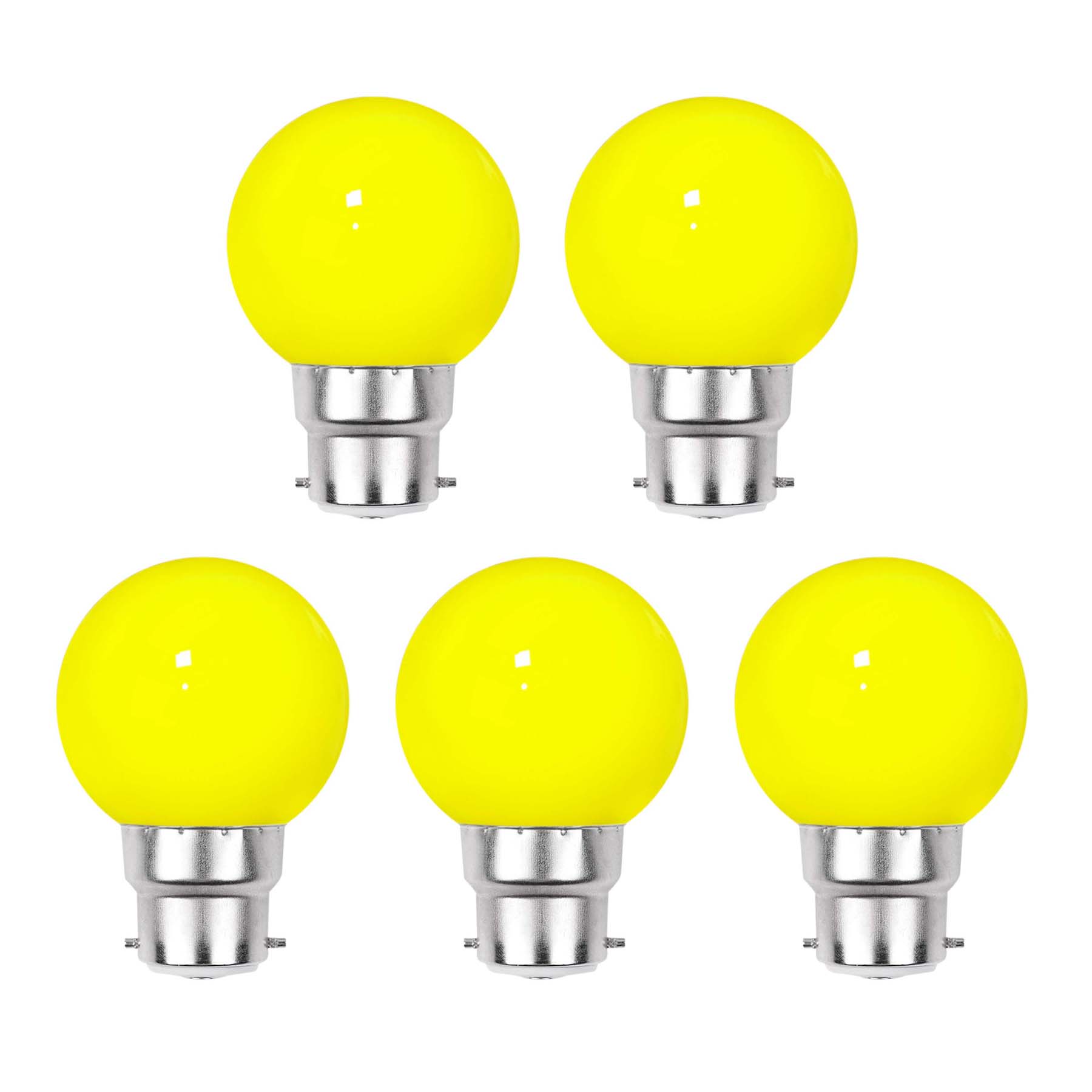 G.W.S LED Wholesale LED Bulbs B22 / Yellow / 5 3W B22 Bayonet LED Coloured Light Bulb Yellow