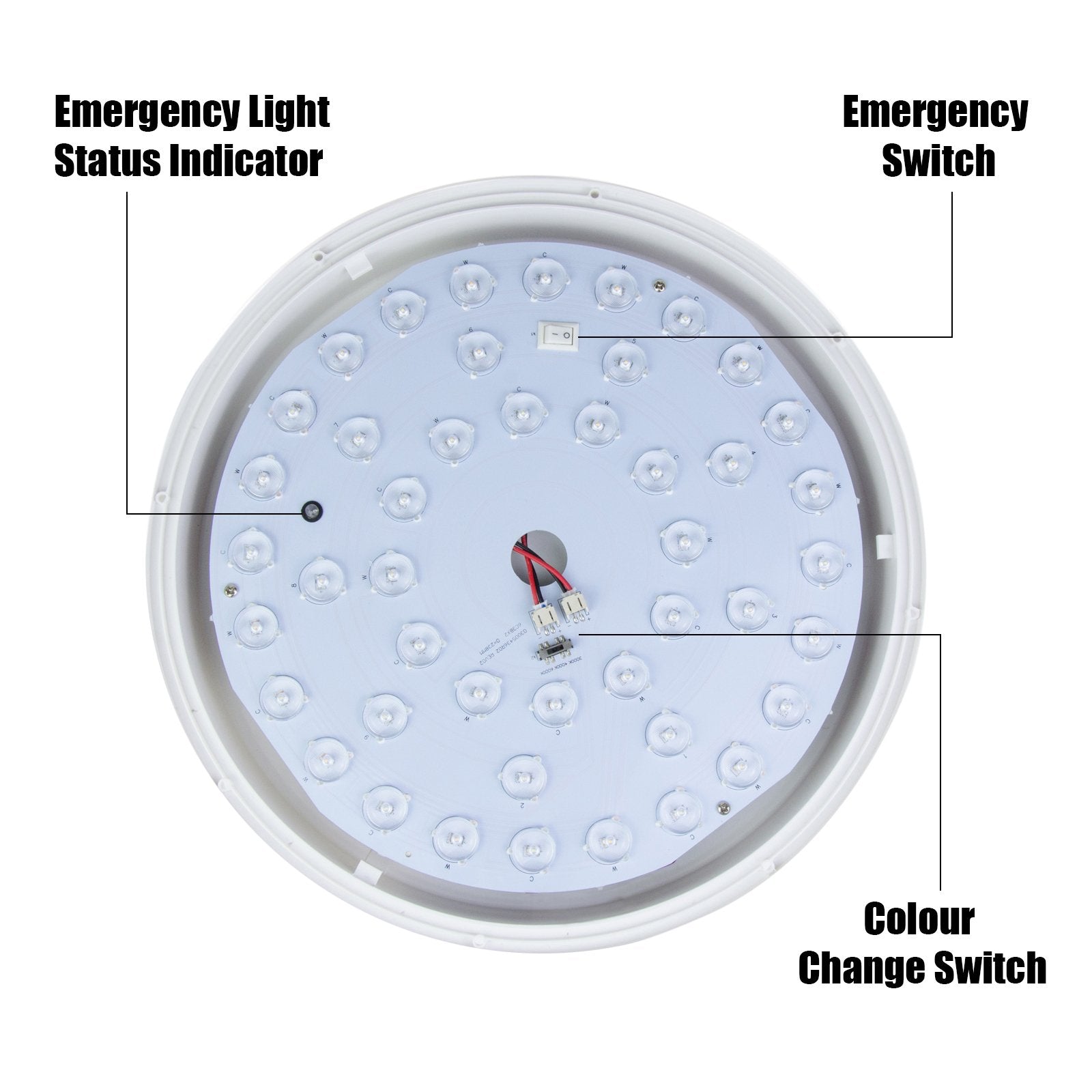 G.W.S LED Wholesale LED Ceiling Lights 18W / Tricolour (3000K+4000K+6000K) / Emergency IP44 18W Slim LED Ceiling Light With 3 Colours Built-in & Emergency Function