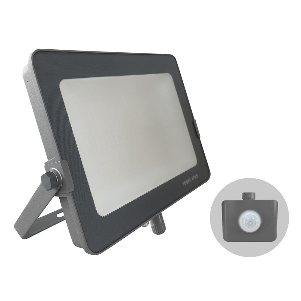 G.W.S LED Wholesale Ltd. Infinity LED Floodlight 100W / Tricolour (3000K+4000K+6000K) / PIR Motion Sensor Infinity Grey Casing Tri-Colour LED Flood Light With PIR Motion Sensor