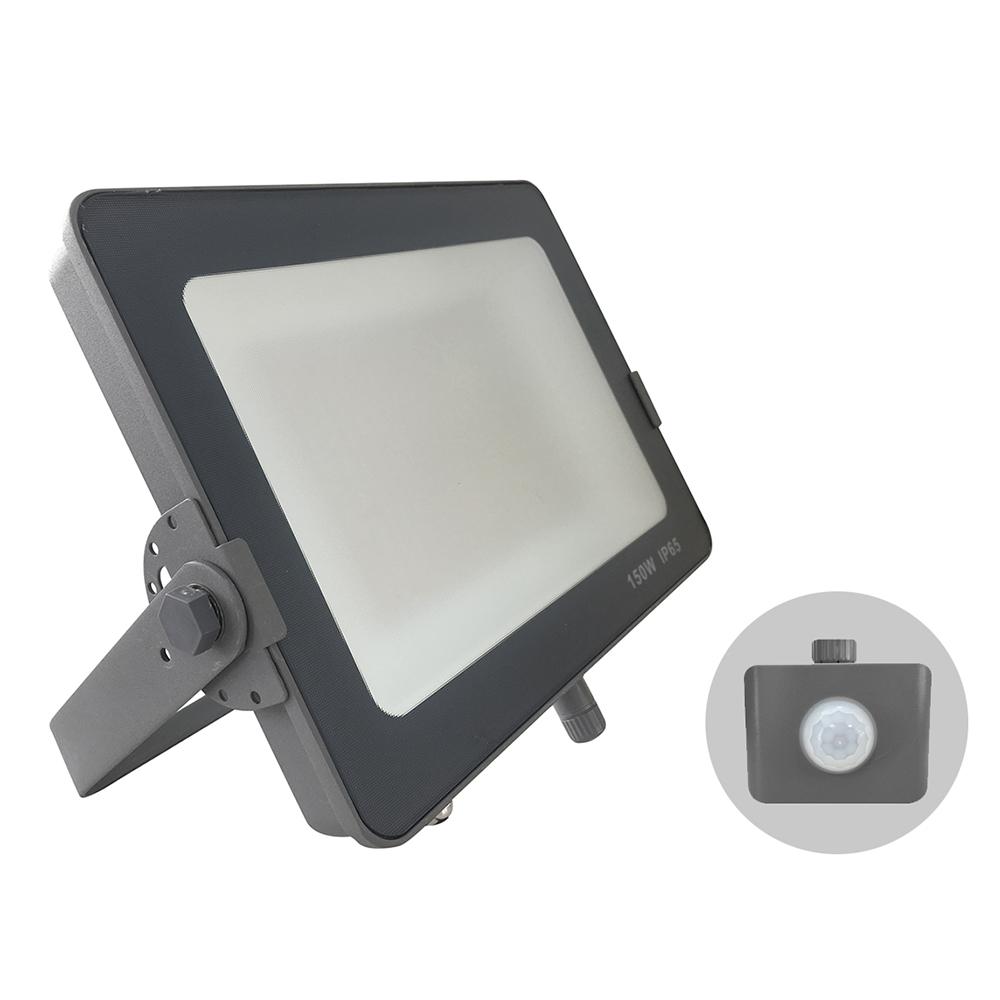 G.W.S LED Wholesale Ltd. Infinity LED Floodlight 150W / Tricolour (3000K+4000K+6000K) / PIR Motion Sensor Infinity Grey Casing Tri-Colour LED Flood Light With PIR Motion Sensor