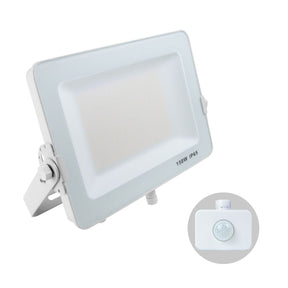 G.W.S LED Wholesale Ltd. Infinity LED Floodlight 150W / Tricolour (3000K+4000K+6000K) / PIR Motion Sensor Infinity White Casing Tri-Colour LED Flood Light With PIR Motion Sensor