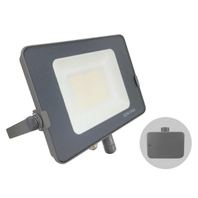 G.W.S LED Wholesale Ltd. Infinity LED Floodlight 50W / Tricolour (3000K+4000K+6000K) / Dusk Till Dawn Infinity Grey Casing Tri-Colour LED Flood Light With Dusk Till Dawn Sensor
