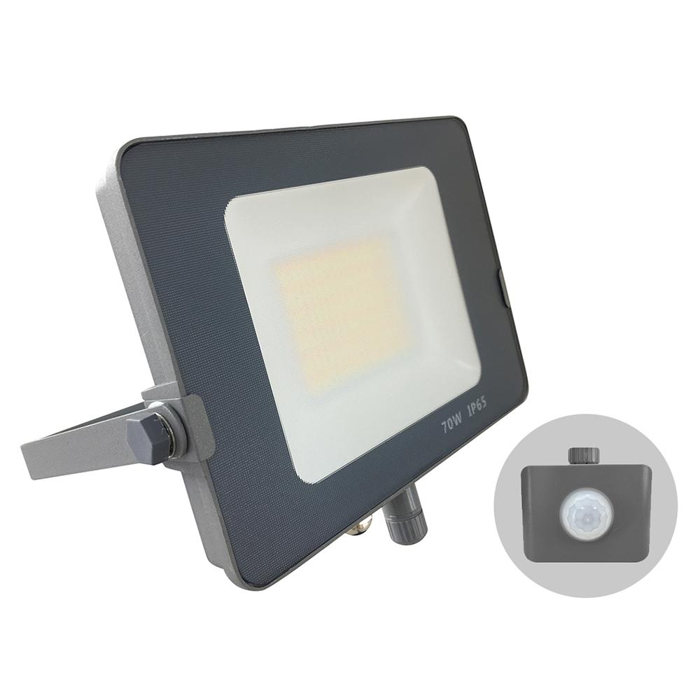 G.W.S LED Wholesale Ltd. Infinity LED Floodlight 70W / Tricolour (3000K+4000K+6000K) / PIR Motion Sensor Infinity Grey Casing Tri-Colour LED Flood Light With PIR Motion Sensor