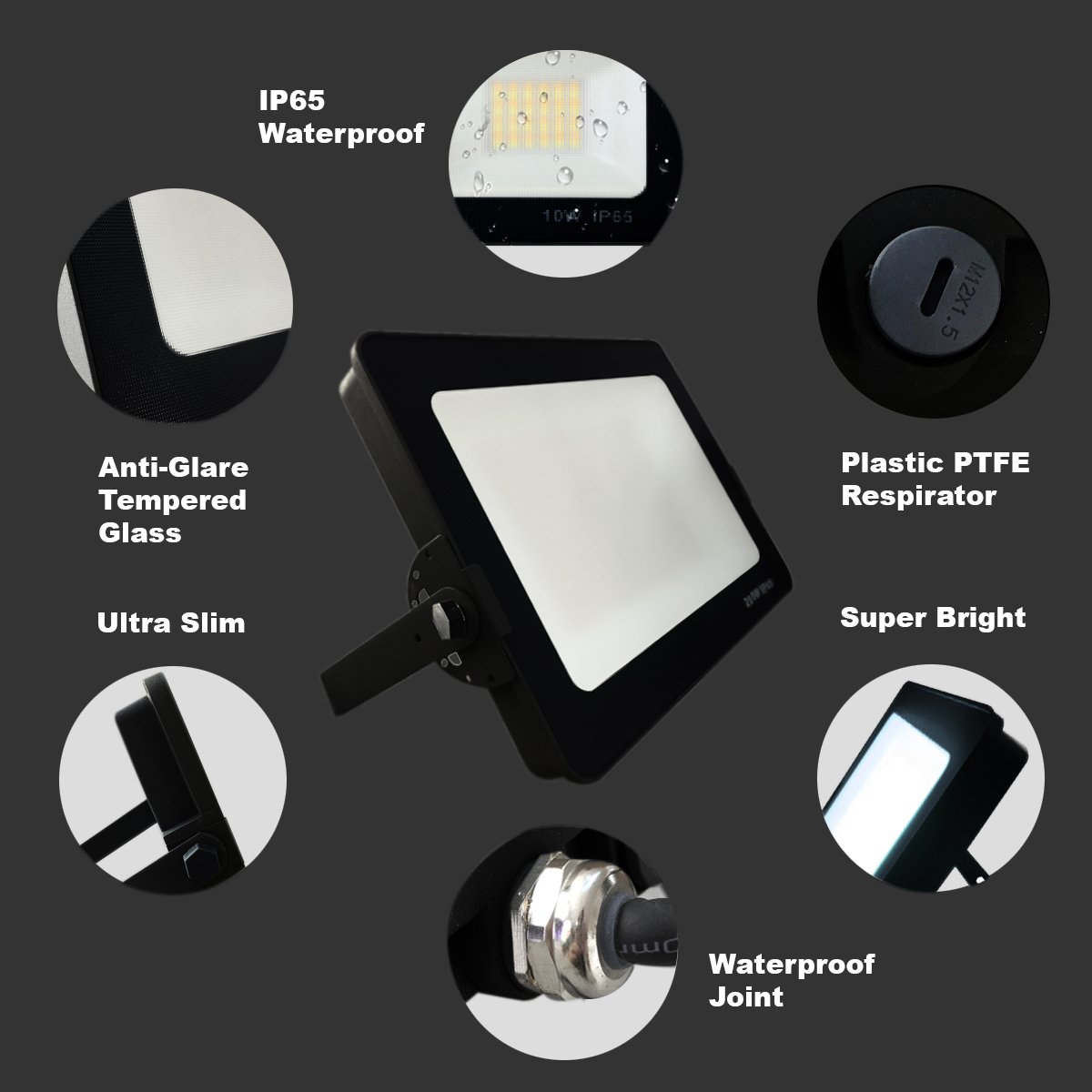 G.W.S LED Wholesale Ltd. Infinity LED Floodlight Infinity Black Casing Tri-Colour (3000K/4000K/6000K) LED Flood Light