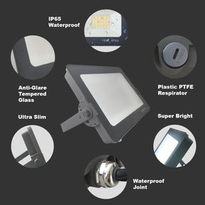 G.W.S LED Wholesale Ltd. Infinity LED Floodlight Infinity Grey Casing Tri-Colour (3000K/4000K/6000K) LED Flood Light