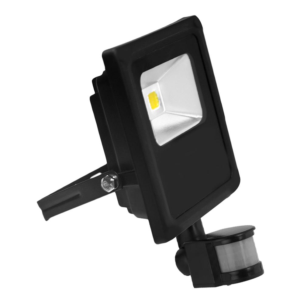 G.W.S LED Wholesale Ltd. Slim LED Floodlights 10W / Warm White (3500K) / PIR Motion Sensor Slim Black Casing LED PIR Flood Light