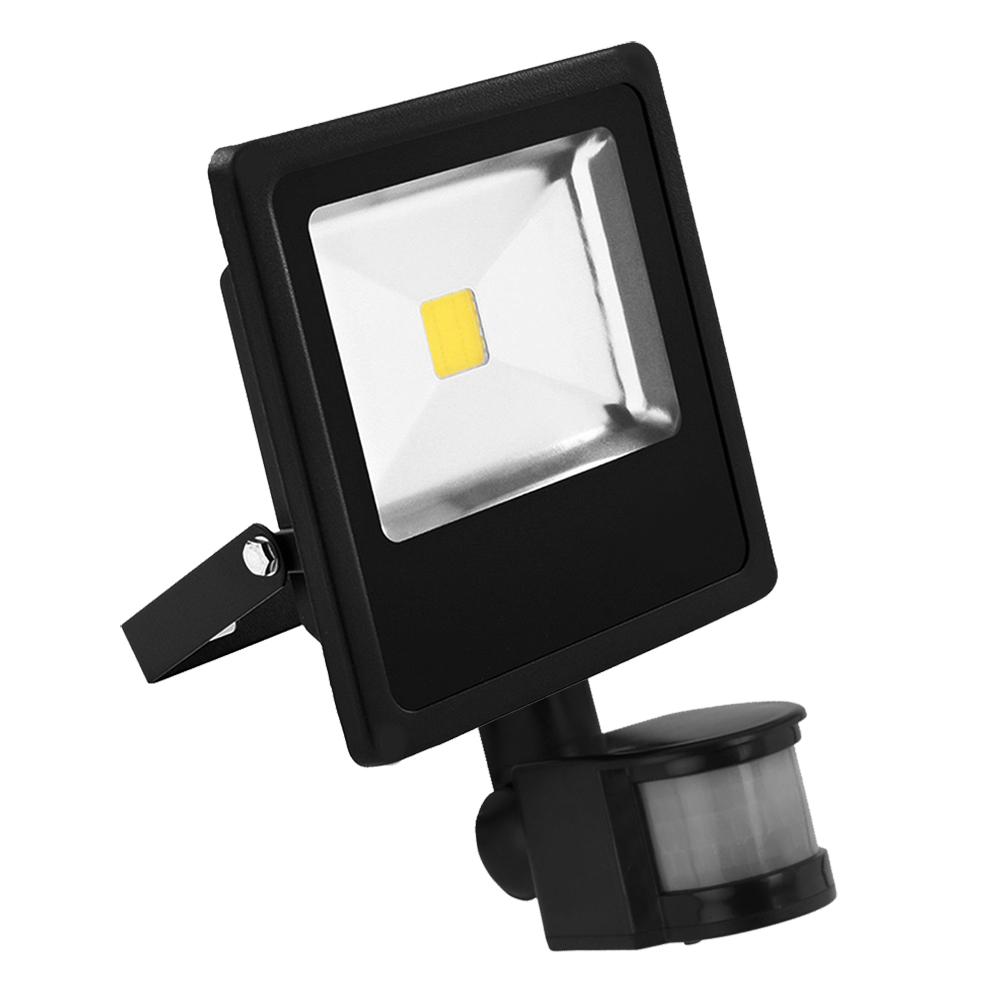 G.W.S LED Wholesale Ltd. Slim LED Floodlights 20W / Warm White (3500K) / PIR Motion Sensor Slim Black Casing LED PIR Flood Light