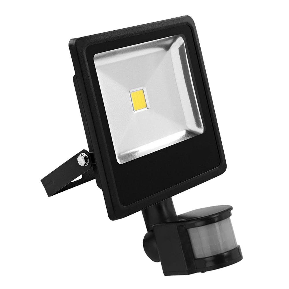 G.W.S LED Wholesale Ltd. Slim LED Floodlights 30W / Warm White (3500K) / PIR Motion Sensor Slim Black Casing LED PIR Flood Light