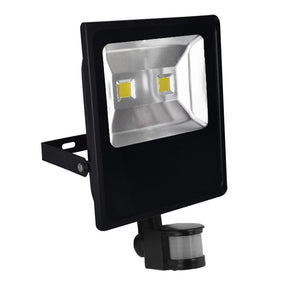 G.W.S LED Wholesale Ltd. Slim LED Floodlights 80W / Warm White (3500K) / PIR Motion Sensor Slim Black Casing LED PIR Flood Light