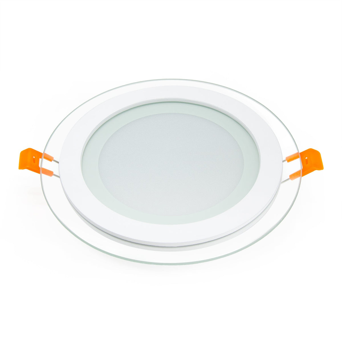 G.W.S LED Wholesale Recessed LED Panel Lights Recessed Round Crystal Glass Edge LED Panel Light 3 Colours Built-In