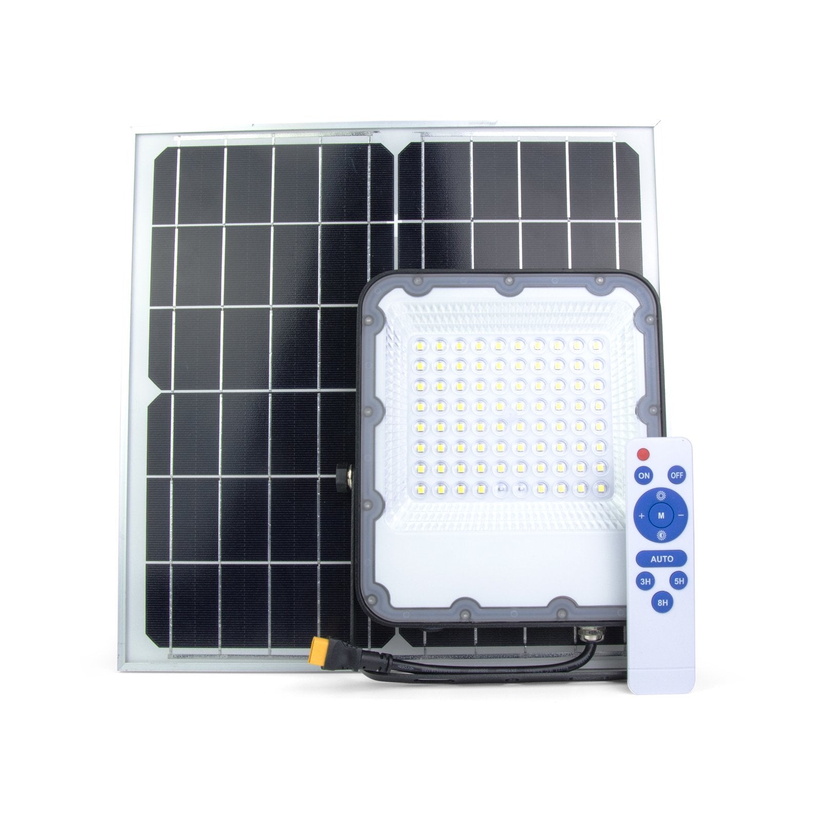 Led Panel Flood Flood Light With Solar Panel GoodHome Black Solar Powered Cool White