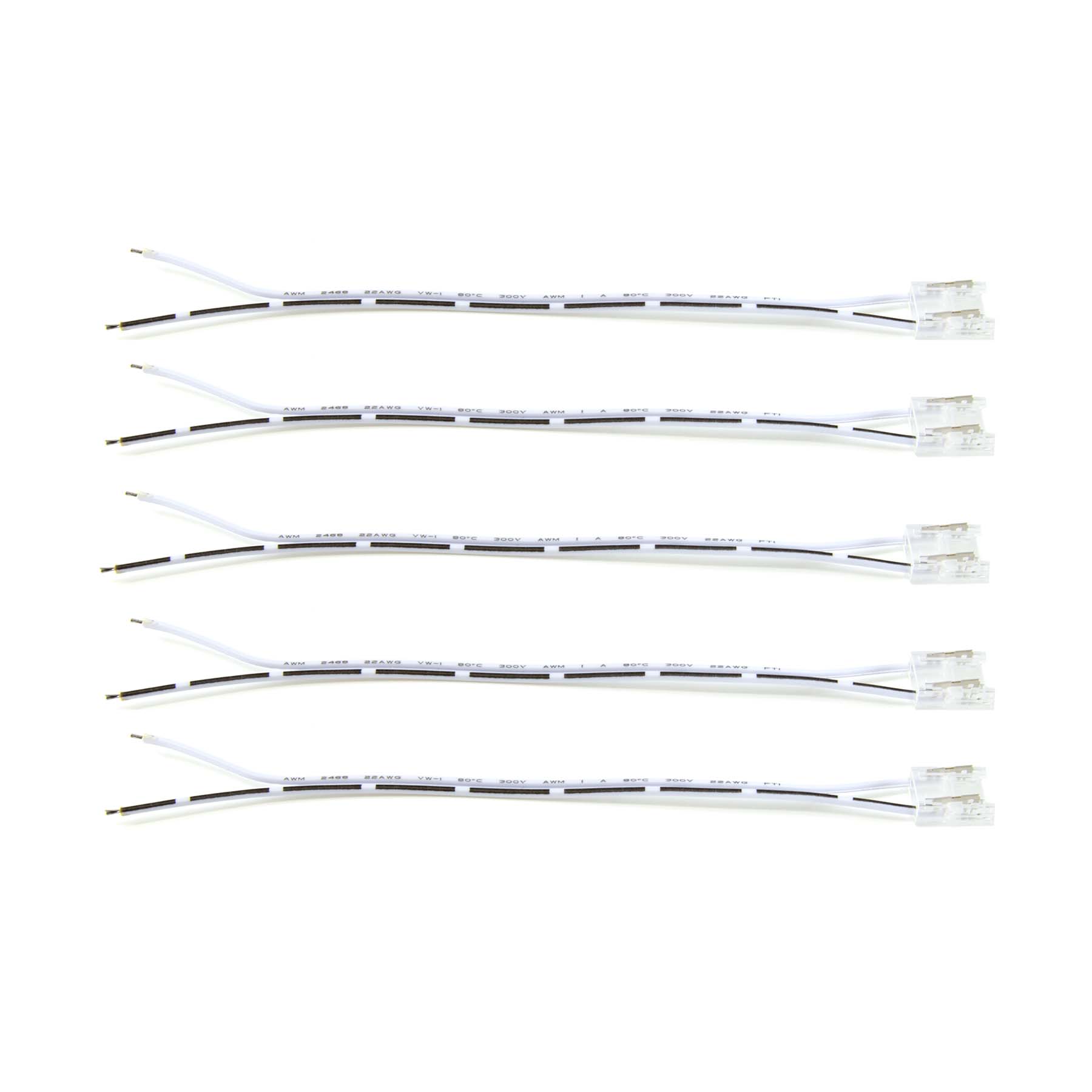 G.W.S LED Wholesale Strip Connectors 1 End Wire Connector For Single Colour LED COB Strip Lights