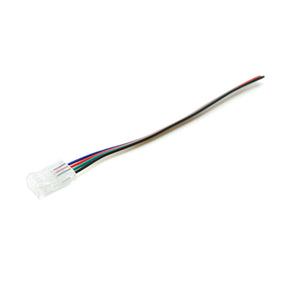 G.W.S LED Wholesale Strip Connectors 10mm / 5 4 Pin 1 End Wire Connector For RGB LED Strip Lights