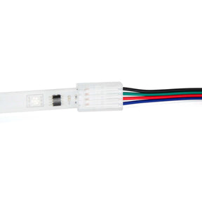 G.W.S LED Wholesale Strip Connectors 10mm / 5 4 Pin 1 End Wire Connector For RGB LED Strip Lights