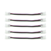 G.W.S LED Wholesale Strip Connectors 10mm / 5 4 Pin 2 End Wire Connector For RGB LED Strip Lights