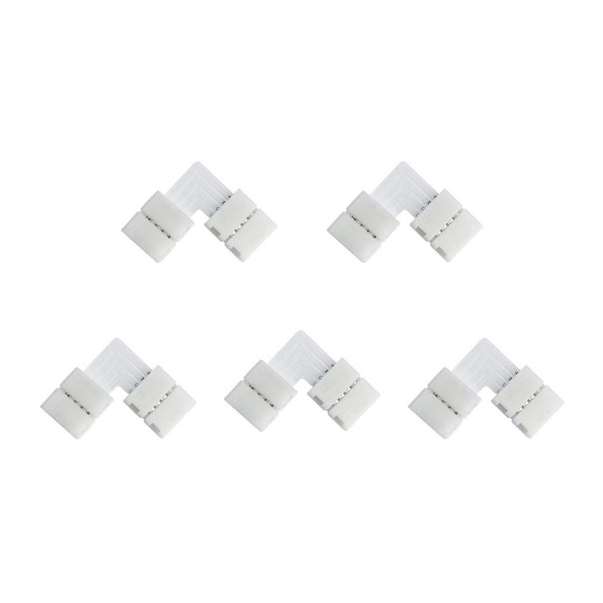 G.W.S LED Wholesale Strip Connectors 10mm / 5 4 Pin Corner L Shape Connector For 5050 LED RGB Strip Lights