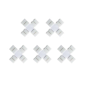 G.W.S LED Wholesale Strip Connectors 10mm / 5 4 Pin X Shape Connector For 5050 LED RGB Strip Lights