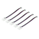 G.W.S LED Wholesale Strip Connectors 12mm / 5 5 Pin 1 End Wire Connector For RGBW/RGBWW LED Strip Lights