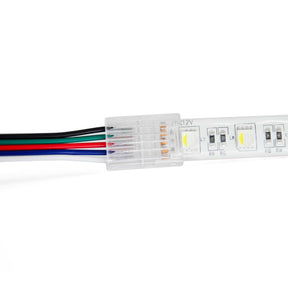 G.W.S LED Wholesale Strip Connectors 12mm / 5 5 Pin 2 End Wire Connector For RGBW/RGBWW LED Strip Lights
