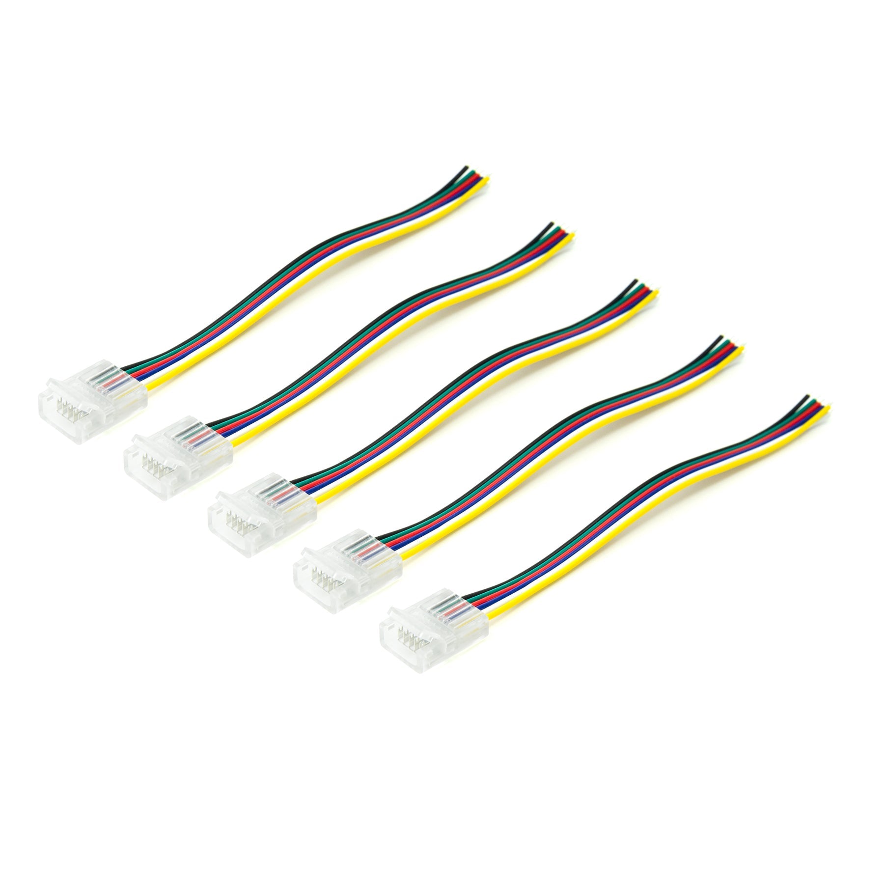 G.W.S LED Wholesale Strip Connectors 12mm / 5 6 Pin 1 End Wire Connector For RGBCCT LED Strip Lights